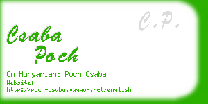 csaba poch business card